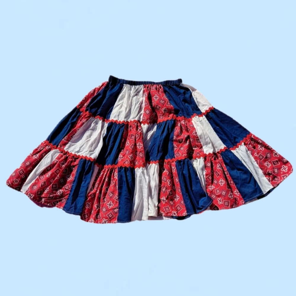 Vintage Patchwork Square Dance Skirt